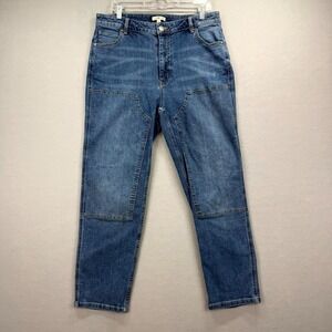 Molly Yeh Jeans‎ Womens 34x29* Blue Denim Double Knee Streetwear Straight Leg